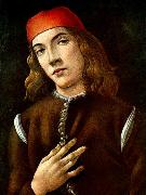 BOTTICELLI, Sandro Portrait of a Young Man  fdgdf oil painting on canvas
